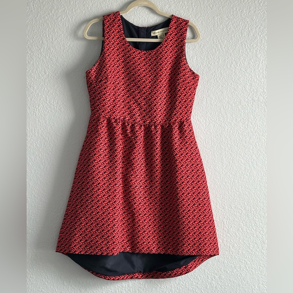 Anthropologie Lili Wang for Lili’s Closet Navy and Coral Dress